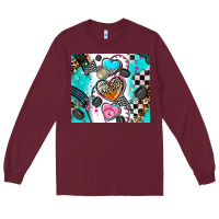 Burgundy race heart tumbler Long Sleeve Tee - AdoDesignShop