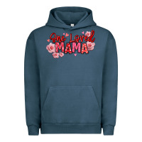 Pigment Midnight Navy one loved mama valentine's day Urban Hoodie - texasbilliewilder