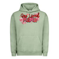 Pigment Oil Green one loved mama valentine's day Urban Hoodie - texasbilliewilder
