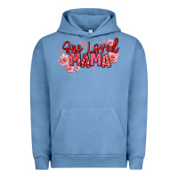 Pigment Pebble Blue one loved mama valentine's day Urban Hoodie - texasbilliewilder