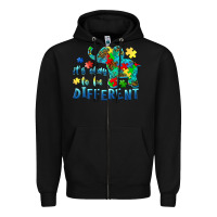 Black it's okay to be different elephant autism awareness Zipper Hoodie - BarkalooDesign