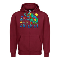 Burgundy it's okay to be different elephant autism awareness Zipper Hoodie - BarkalooDesign