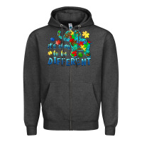 Charcoal Heather it's okay to be different elephant autism awareness Zipper Hoodie - BarkalooDesign