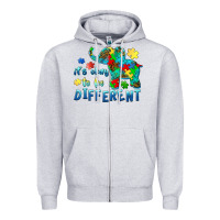 Heather Grey it's okay to be different elephant autism awareness Zipper Hoodie - BarkalooDesign