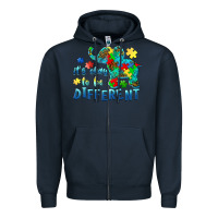 Navy it's okay to be different elephant autism awareness Zipper Hoodie - BarkalooDesign