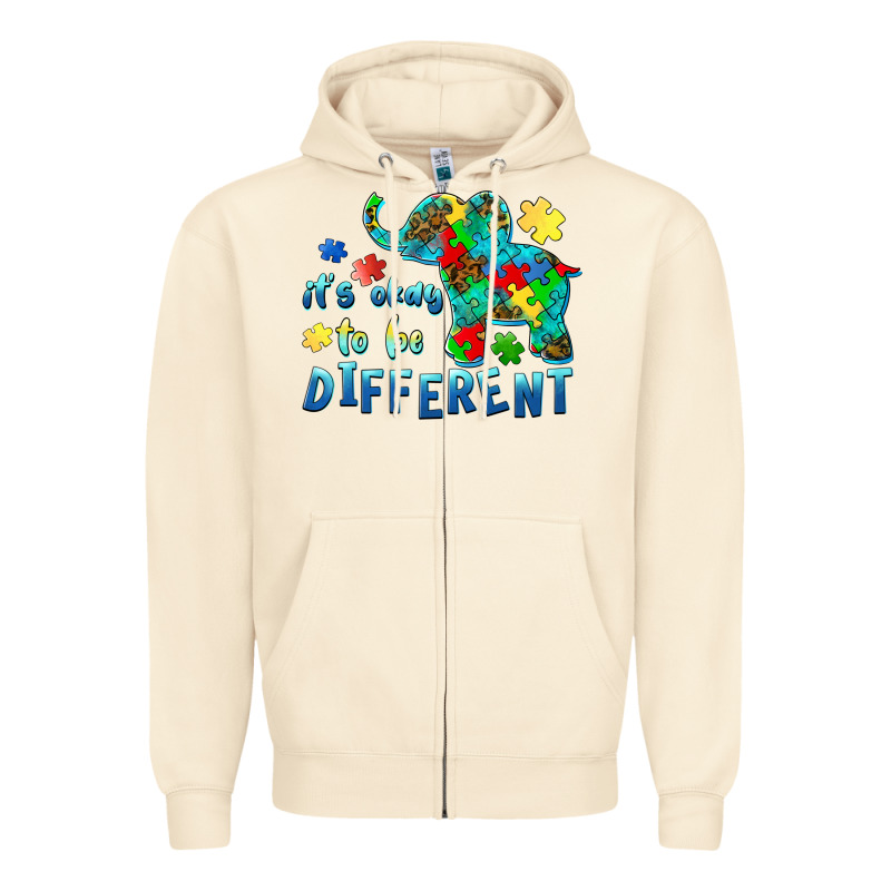 It's Okay To Be Different Elephant Autism Awareness Zipper Hoodie by BarkalooDesign | Teevron