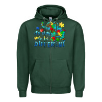 Sports Green it's okay to be different elephant autism awareness Zipper Hoodie - BarkalooDesign