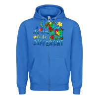 True Royal it's okay to be different elephant autism awareness Zipper Hoodie - BarkalooDesign