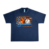 Navy western american flag baseball Urban Heavy Tee - HRA Design Shop