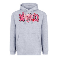 Heather Grey xoxo disco heart valentine's day Heavyweight Hoodie - MaliasSmallBusiness