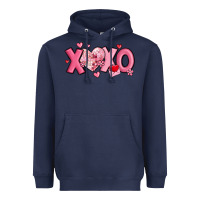 Navy xoxo disco heart valentine's day Heavyweight Hoodie - MaliasSmallBusiness