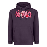 Plum xoxo disco heart valentine's day Heavyweight Hoodie - MaliasSmallBusiness