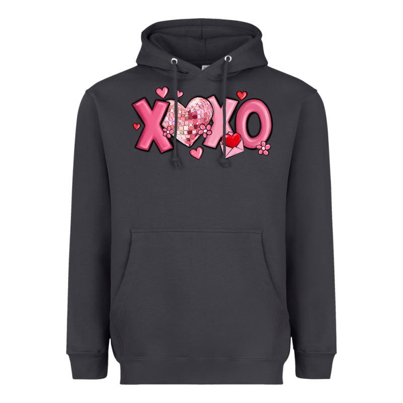 Xoxo Disco Heart Valentine's Day Heavyweight Hoodie by MaliasSmallBusiness | Teevron