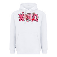 White xoxo disco heart valentine's day Heavyweight Hoodie - MaliasSmallBusiness