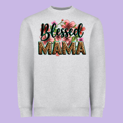 Flowers Blessed Mama Heavyweight Sweatshirt Designed By Zillion Design Studio