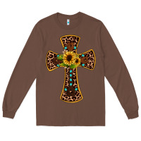 Chestnut leopard gemstone sunflower cross Long Sleeve Tee - JahusDesignShop