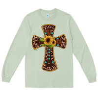 Matcha leopard gemstone sunflower cross Long Sleeve Tee - JahusDesignShop