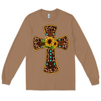 Toasted Coconut leopard gemstone sunflower cross Long Sleeve Tee - JahusDesignShop