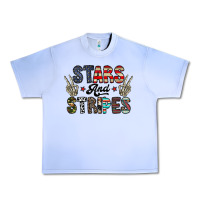 Grape Ice stars and stripes Urban Heavy Tee - CowhideDigitalArt