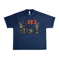 Navy stars and stripes Urban Heavy Tee - CowhideDigitalArt