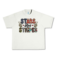 Pistachio stars and stripes Urban Heavy Tee - CowhideDigitalArt