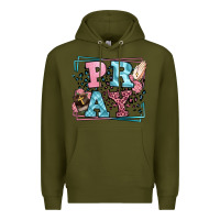 Army Green Pray leopard frame Premium Hoodie - LillyAllenDesigns