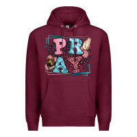 Burgundy Pray leopard frame Premium Hoodie - LillyAllenDesigns