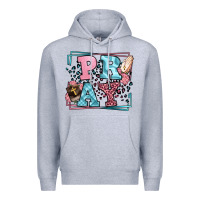 Heather Grey Pray leopard frame Premium Hoodie - LillyAllenDesigns