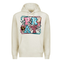 Oatmeal Heather Pray leopard frame Premium Hoodie - LillyAllenDesigns
