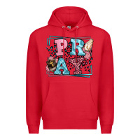 Red Pray leopard frame Premium Hoodie - LillyAllenDesigns