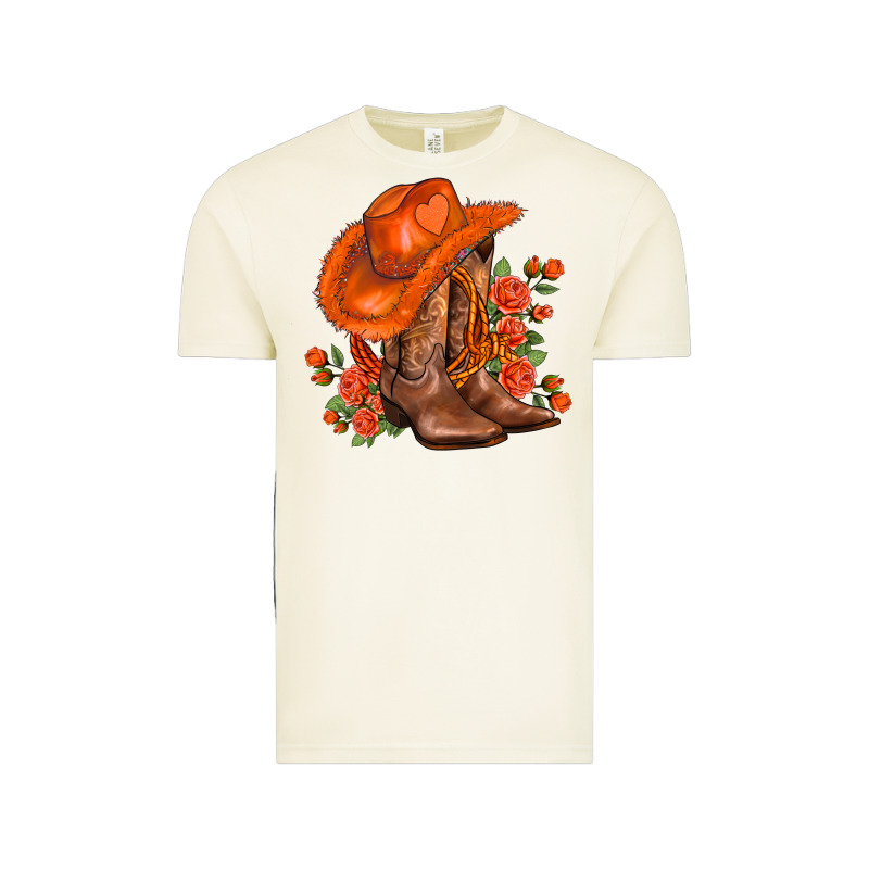 Orange  Cowgirl  And Roses Vintage Tee by AdoDesignShop | Teevron