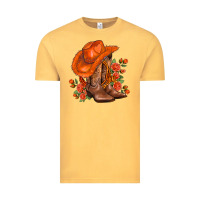Vintage Mustard orange  cowgirl  and roses Vintage Tee - AdoDesignShop