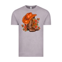 Vintage Zinc orange  cowgirl  and roses Vintage Tee - AdoDesignShop