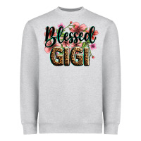 Heather Grey flowers blessed gigi Heavyweight Sweatshirt - Zillion Design Studio