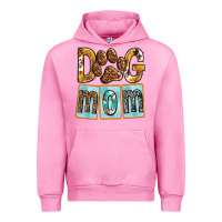 Fuchsia Pink Dog Mom with Paw Urban Hoodie - texasbilliewilder