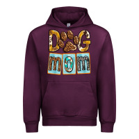 Mauve Wine Dog Mom with Paw Urban Hoodie - texasbilliewilder