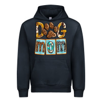 Navy Dog Mom with Paw Urban Hoodie - texasbilliewilder