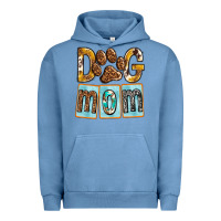 Pigment Pebble Blue Dog Mom with Paw Urban Hoodie - texasbilliewilder