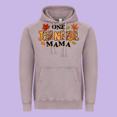 One Thankful Mama Vintage Hoodie Designed By Texasbilliewilder