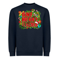 Navy one merry teacher Heavyweight Sweatshirt - texasbilliewilder