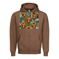 Chestnut long haired shaggy cow western Zipper Hoodie - Jasminsmagicworld