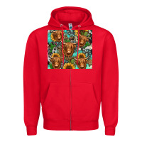 Red long haired shaggy cow western Zipper Hoodie - Jasminsmagicworld