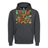 Smoke long haired shaggy cow western Zipper Hoodie - Jasminsmagicworld
