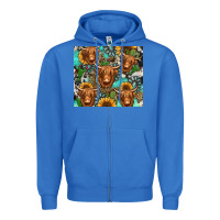 True Royal long haired shaggy cow western Zipper Hoodie - Jasminsmagicworld