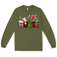 Army Green Christmas nurse Long Sleeve Tee - AdoDesignShop