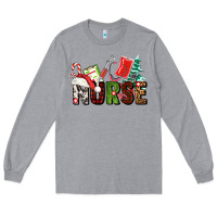 Heather Grey Christmas nurse Long Sleeve Tee - AdoDesignShop