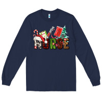 Navy Christmas nurse Long Sleeve Tee - AdoDesignShop