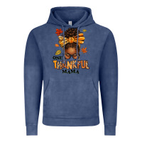 Vintage Denim one thankful mama afro messy bun Vintage Hoodie - texasbilliewilder