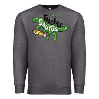 Charcoal Heather teacher saurus Premium Sweatshirt - MaliasSmallBusiness