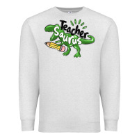 Oatmeal Heather teacher saurus Premium Sweatshirt - MaliasSmallBusiness